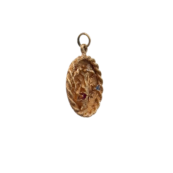 14K Yellow Tree of Life Round Charm -2