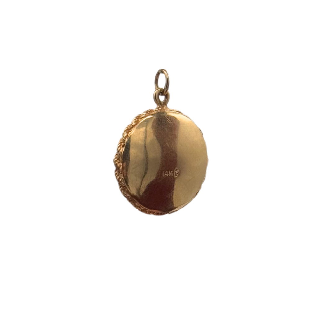 14K Yellow Tree of Life Round Charm -3