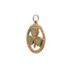 9K Yellow Irish 3 leaf clover with serpentine stone on each-3