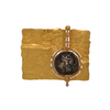 Vintage Brutalist Style 18k Gold Brooch with Rotating Greek Athenian Owl Tetradrachm Coin + Montreal Estate Jewelers