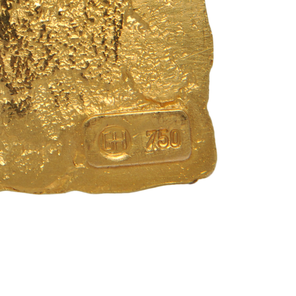 Vintage Brutalist Style 18k Gold Brooch with Rotating Greek Athenian Owl Tetradrachm Coin + Montreal Estate Jewelers