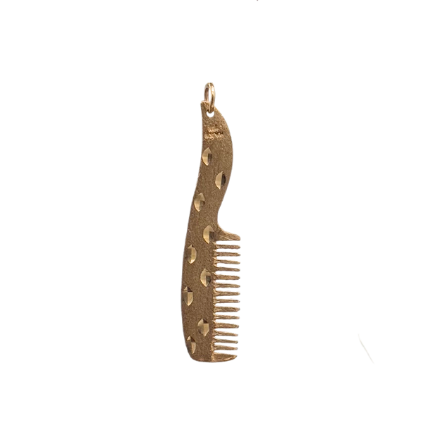 Vintage 10K Yellow Comb Charm -