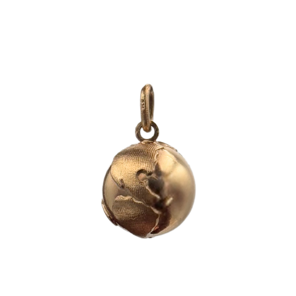 Vintage 10K Yellow Gold Globe Charm 