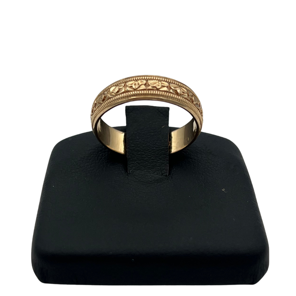 Vintage 14k Yellow Gold Orange Blossom Engraved Motif Ring band -  Daisy Exclusive jewellers