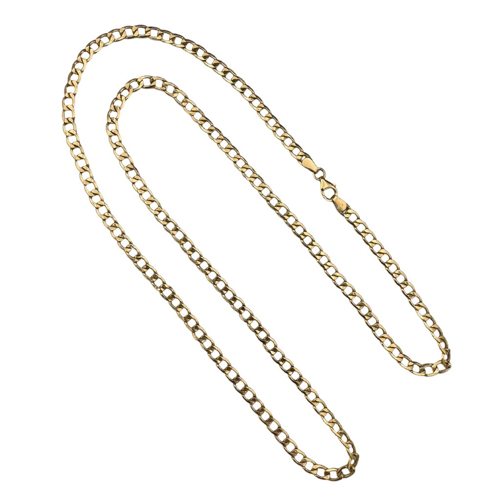 Vintage 18k Yellow Gold Hollow Curb Chain