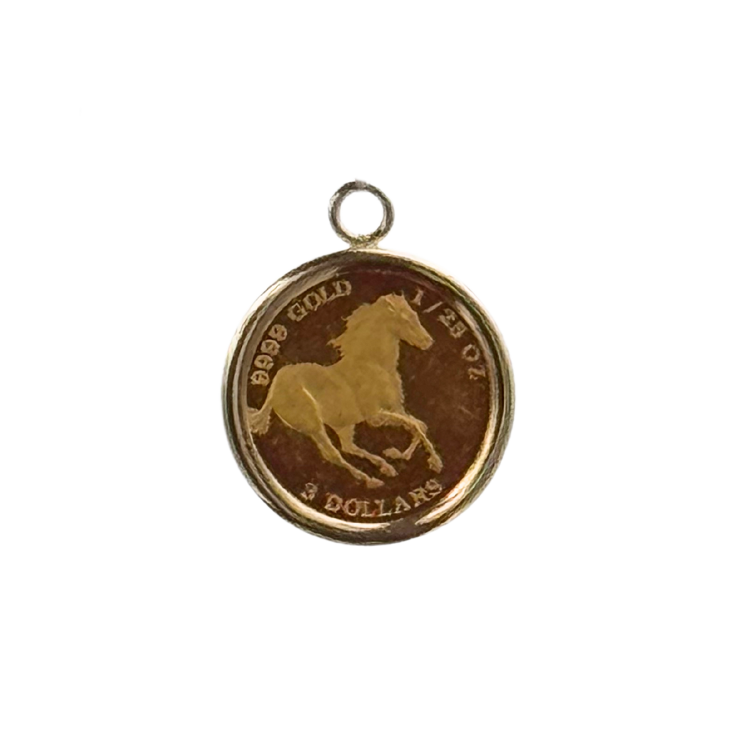 Vintage 24K Gold Tuvalu 3 Dollar 2000 Coin Charm3