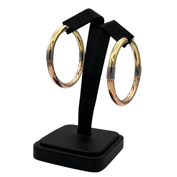Large hoop 18k gold hoop earrings italy
