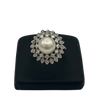 Vintage Birks Pearl and Diamond 14k White Gold Cluster Ring C.1940s - daisy exclusive jewellers