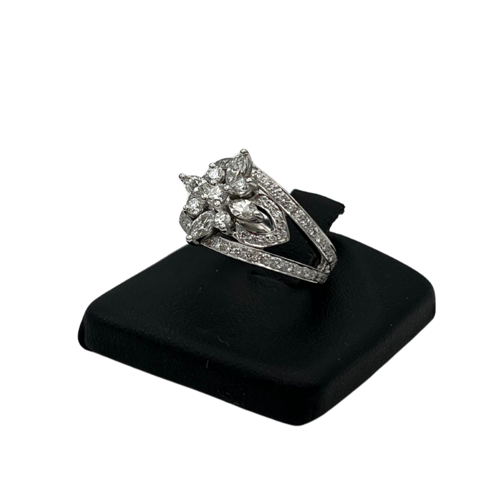 Vintage Kwiat 1.64ct Diamond Cocktail Ring 18k white gold - Daisy Exclusive Jewellers