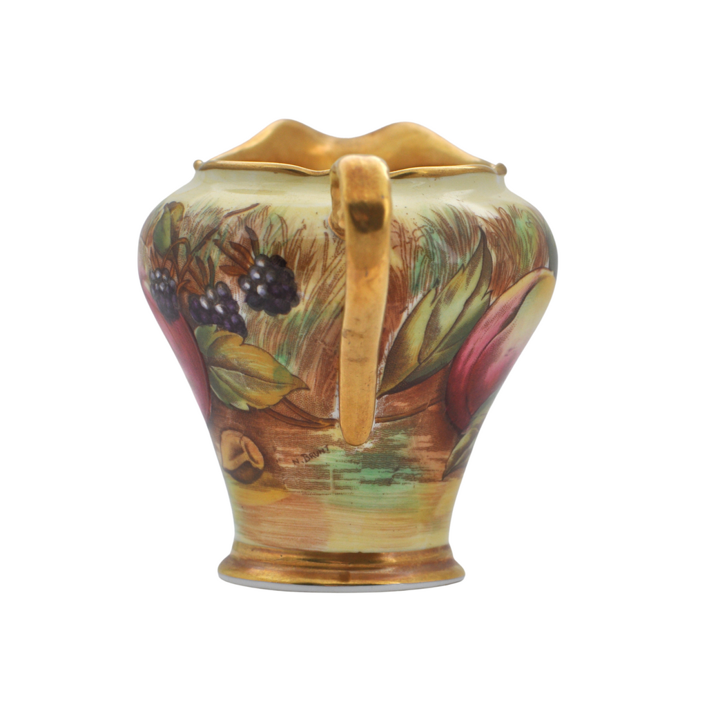 Vintage Aynsley 'Orchard Gold' Creamer and Open Sugar Bowl Set Signed 'N.Brunt' and 'D.Jones' + Montreal Estate Jewelers