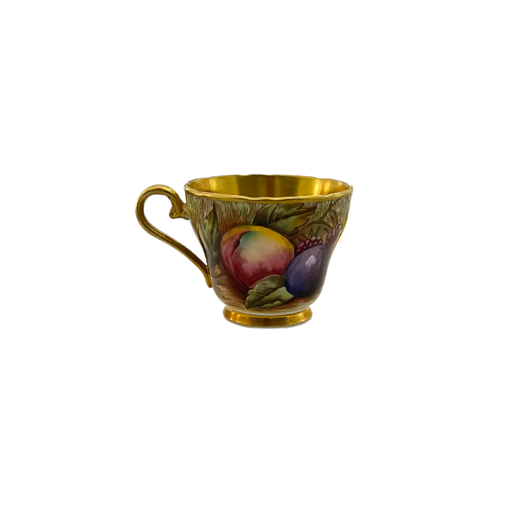Vintage Aynsley 'Orchard Gold' Small Teacup and Saucer Signed 'N.Brunt' + Montreal Estate Jewelers