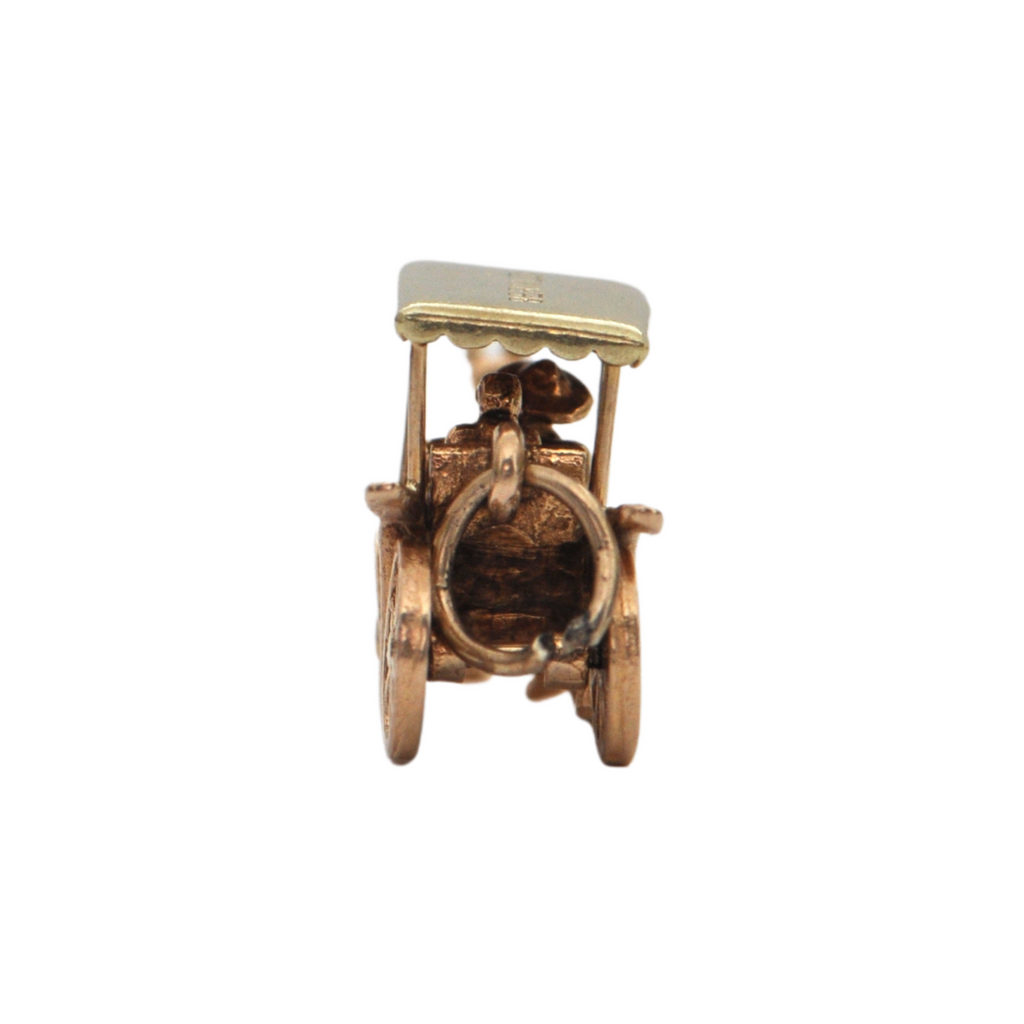 Vintage 14K Two-Toned English Horse Drawn Carriage Charm + Montreal Estate Jewelers