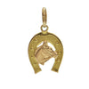 Vintage Italian 18K Yellow and Rose Gold Horse and Horseshoe Charm + Montreal Estate Jewelers