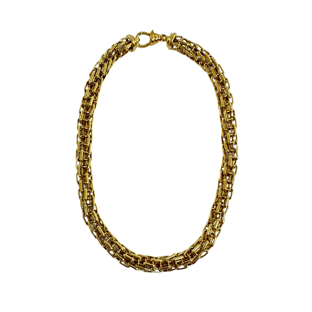 Vintage Italian 14k Gold Multiple Paperlink Necklace + Montreal Estate Jewelers