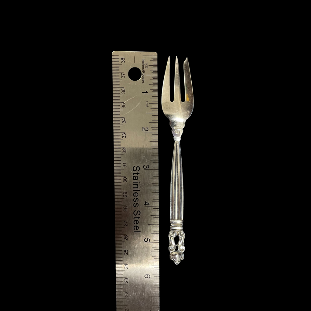 Georg Jensen Acorn 925 Sterling Silver Salad Fork + Montreal Estate Jewelers